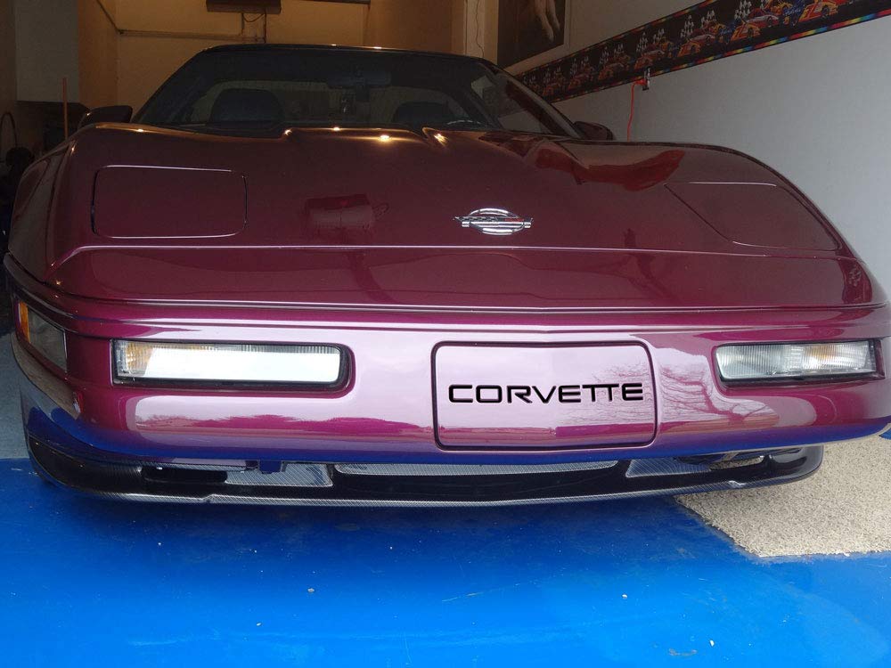 Bdtrims Front And Rear Bumper Raised Letters Compatible With 1991-1996 Corvette C4 Models (Black)