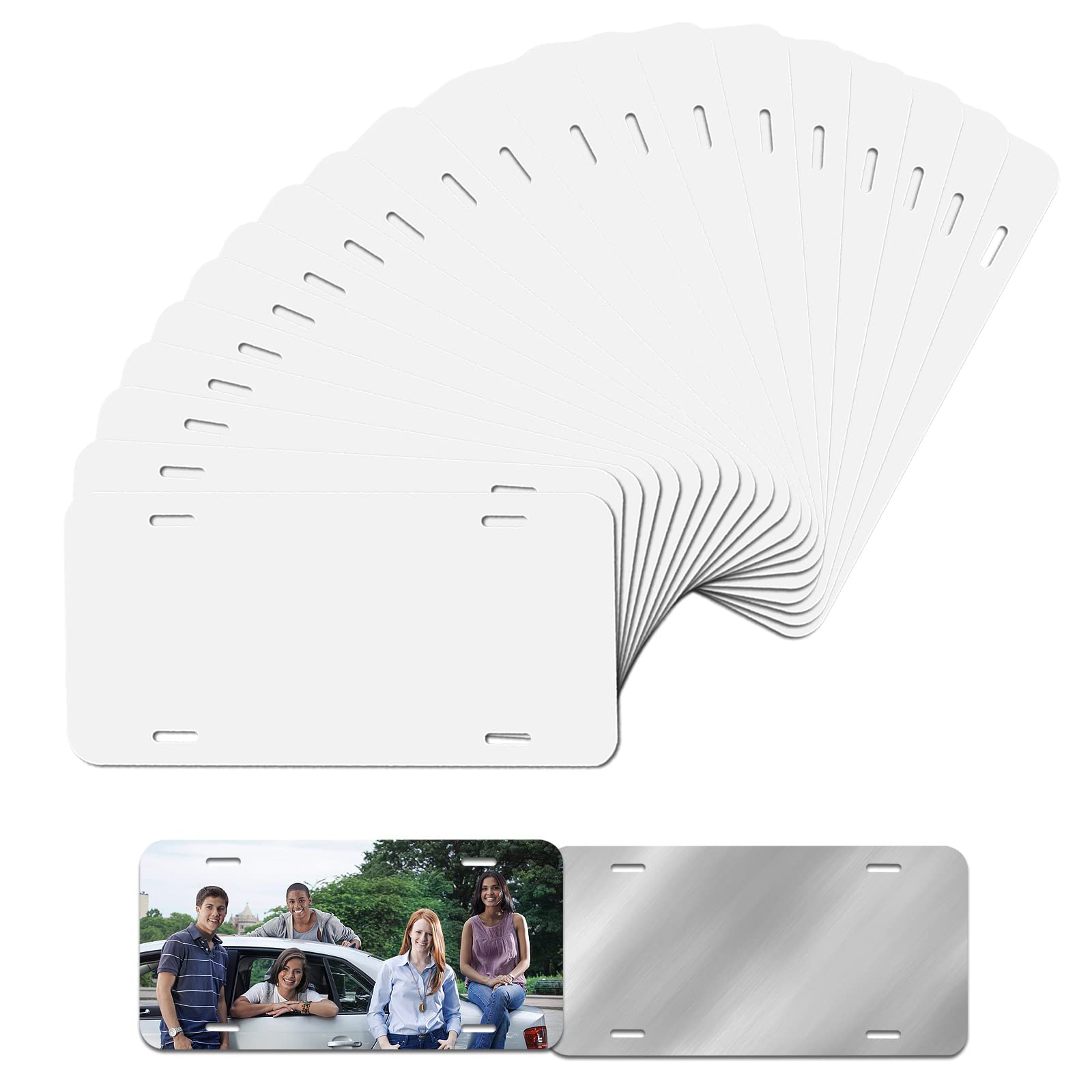 20 Pcs Sublimation License Plate Blanks, Diy Picture Sublimation Blank Aluminium Metal Automotive License Plate Plates Tag For C