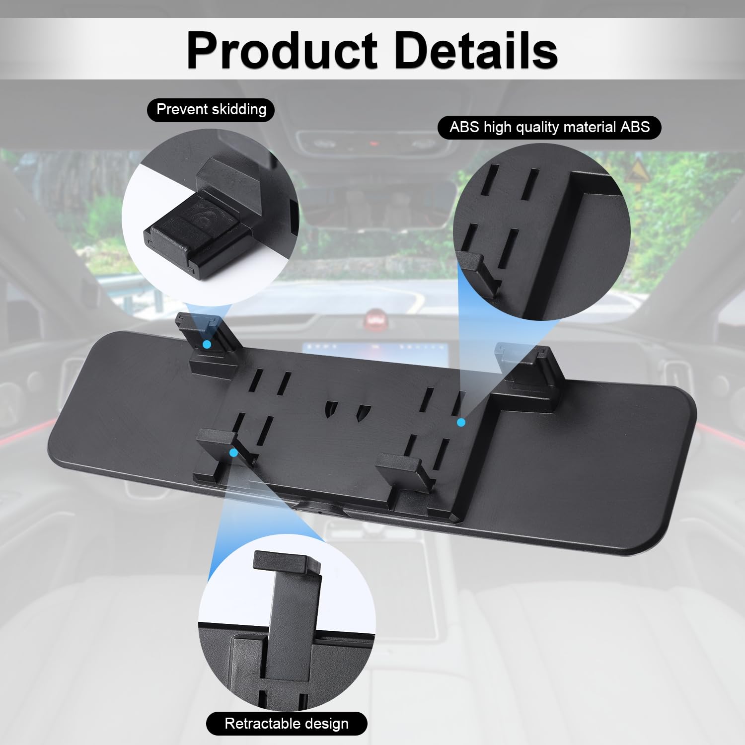 Livtee Panoramic Rear View Mirror 11.2''(285Mm), Wide Angle Convex Curve Interior Rearview Mirror Clip On Original Mirror To Eli