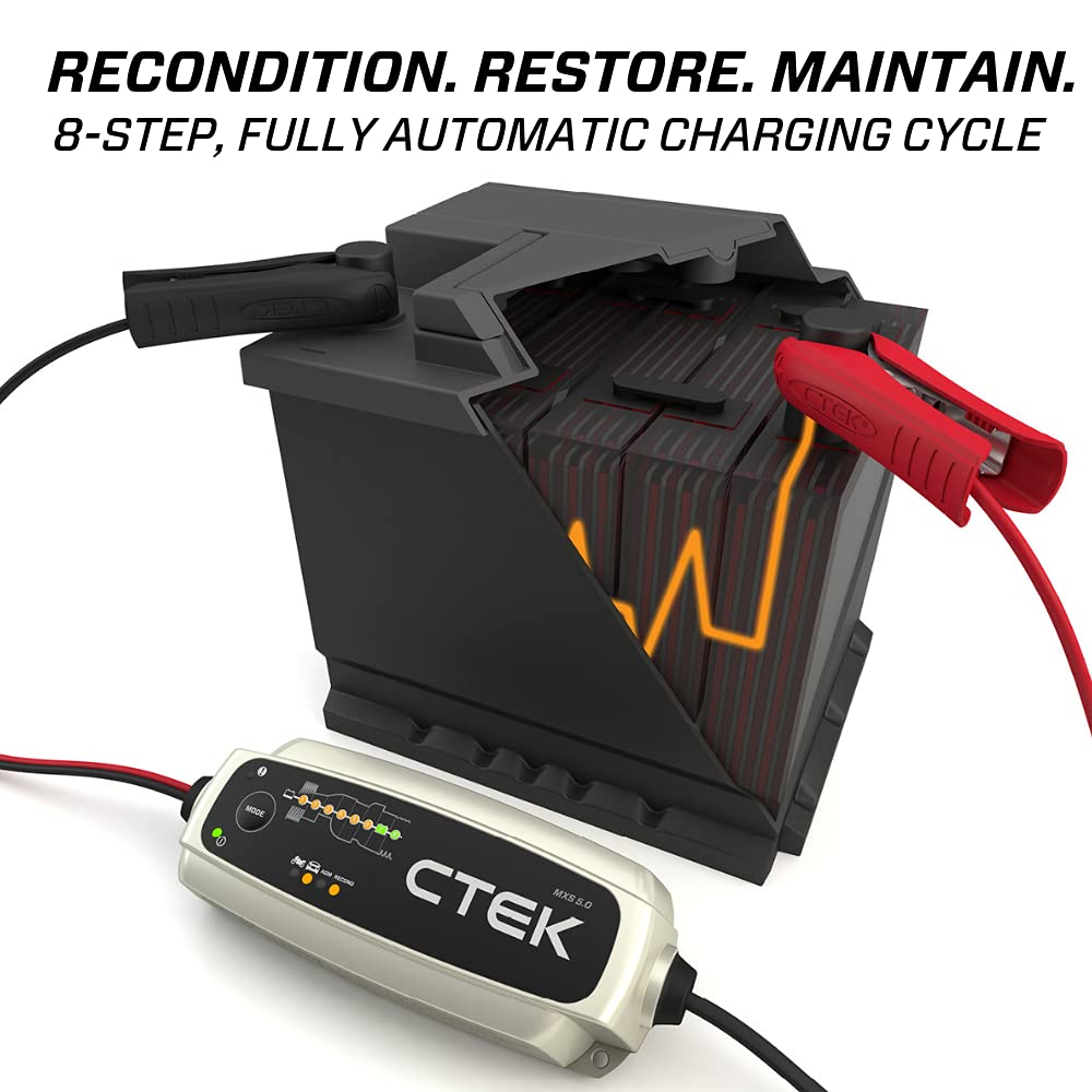 CTEK MXS 5.0 Fully Automatic 4.3A Battery Charger & Maintainer 12V - Multicolor, Model 40-206