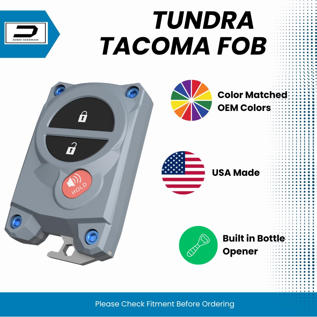 Dubbs Hardware Toyota Key Fob Cover - Rugged Shell with Built-in Bottle Opener, Black Screws, Model TKF0515, Enhanced Grip & Durability