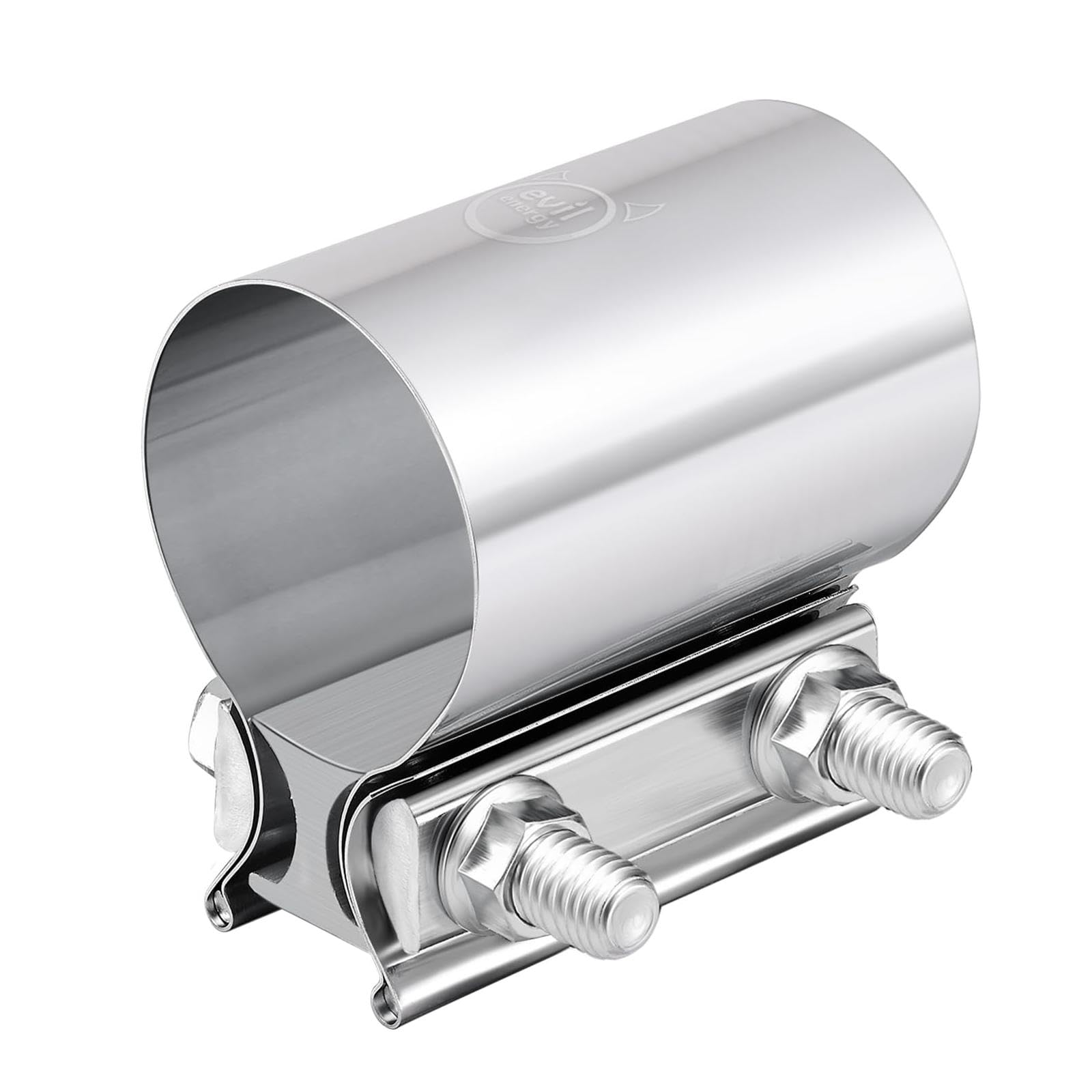 Evil Energy 2.75 Inch Exhaust Clamp,Butt Joint Band Clamp Sleeve Coupler Stainless Steel 2Pcs