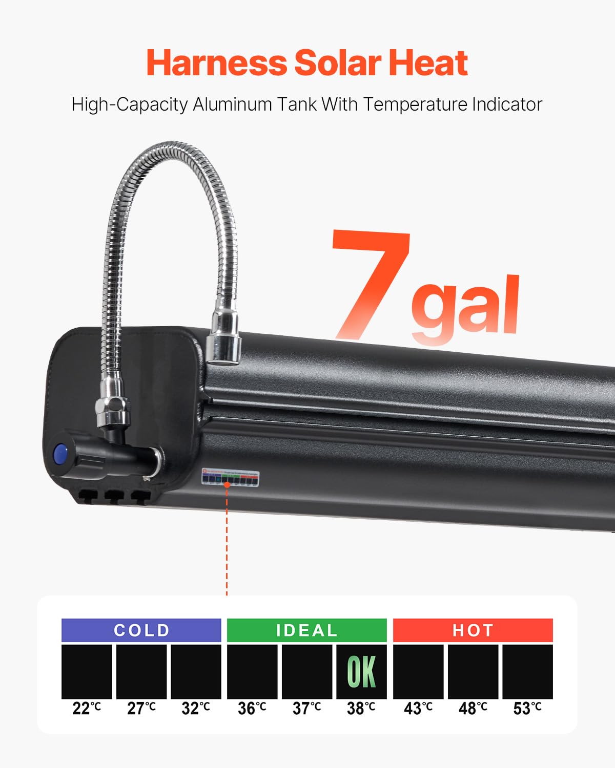 VEVOR Pressurized Water Tank, 7 Gal,Lightweight Aluminum Metal, Multi-Dispensing Outdoor Roof Rack Water Tank with 2 Splash-Guar