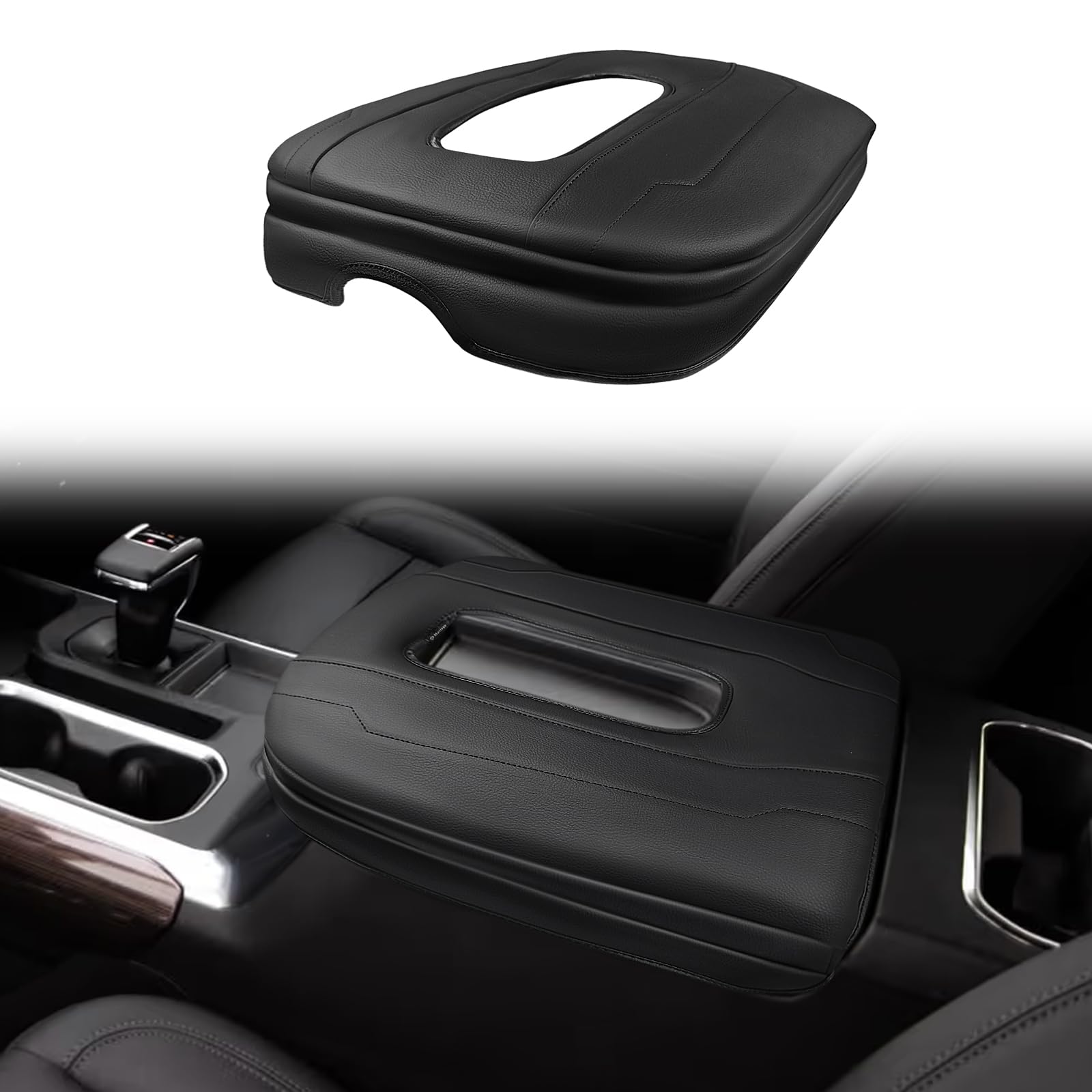 Muslogy Center Console Armrest Cover Compatible With Chevy Silverado & Gmc Sierra 1500 2500 3500 2022-2025 Armrest Pad Arm Rest