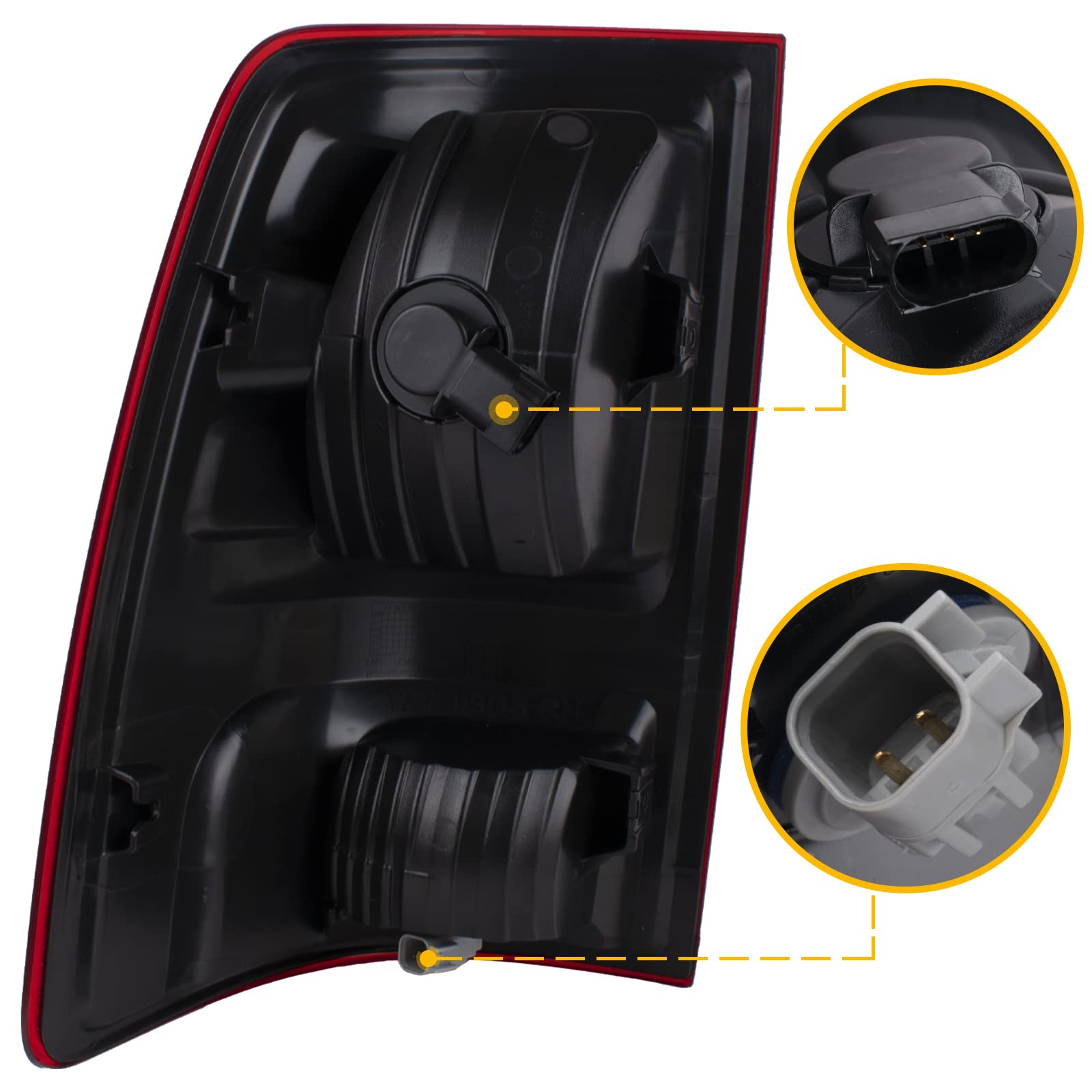 Boine Compatible With 2009-2018 Dodge Ram 1500 2500 3500 Pickup Driver And Passenger Side Tail Light - Bulb Included