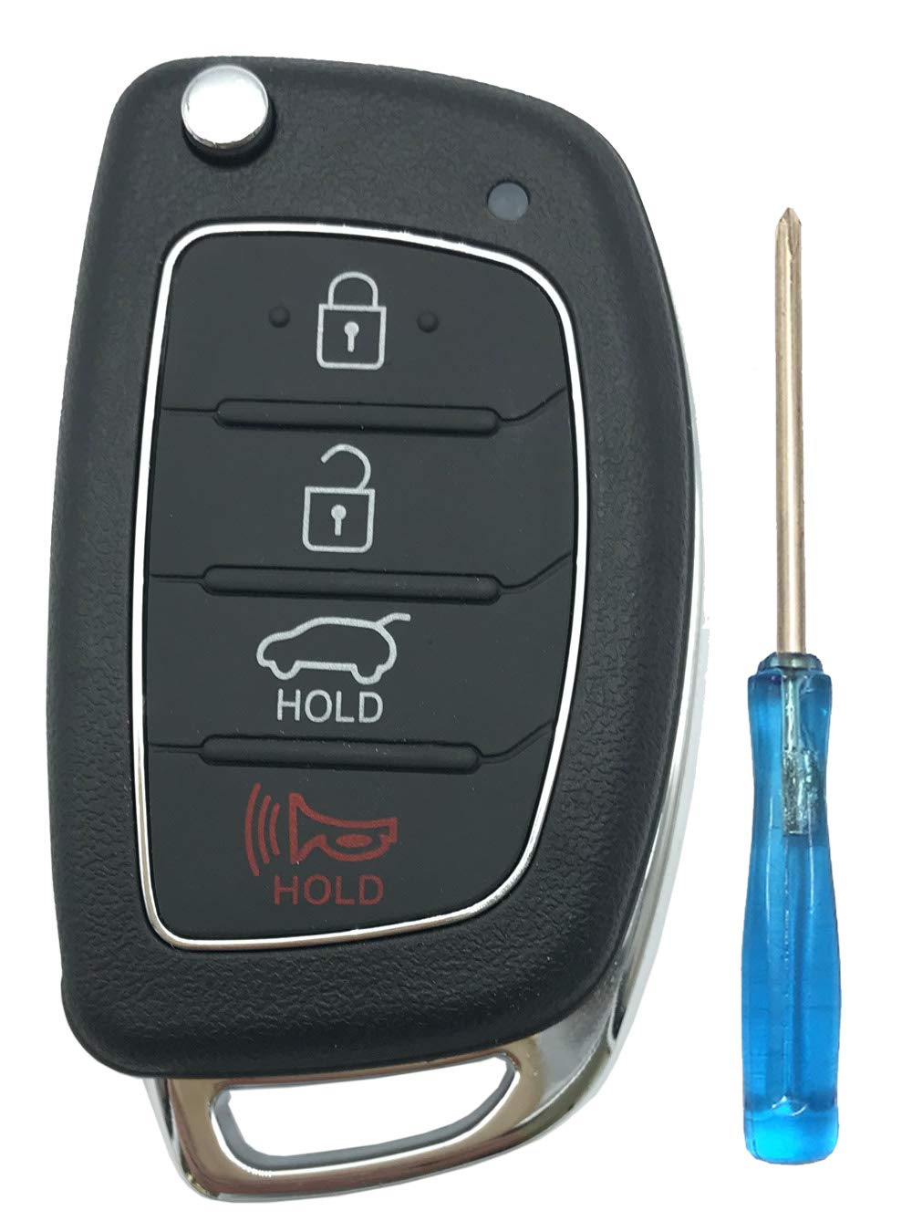 Replacement Keyless Entry Flip Folding Key Fob Case Shell Fit For 2013 2014 2015 2016 Hyundai Santa Fe Sonata Tucson Key Fob Cover