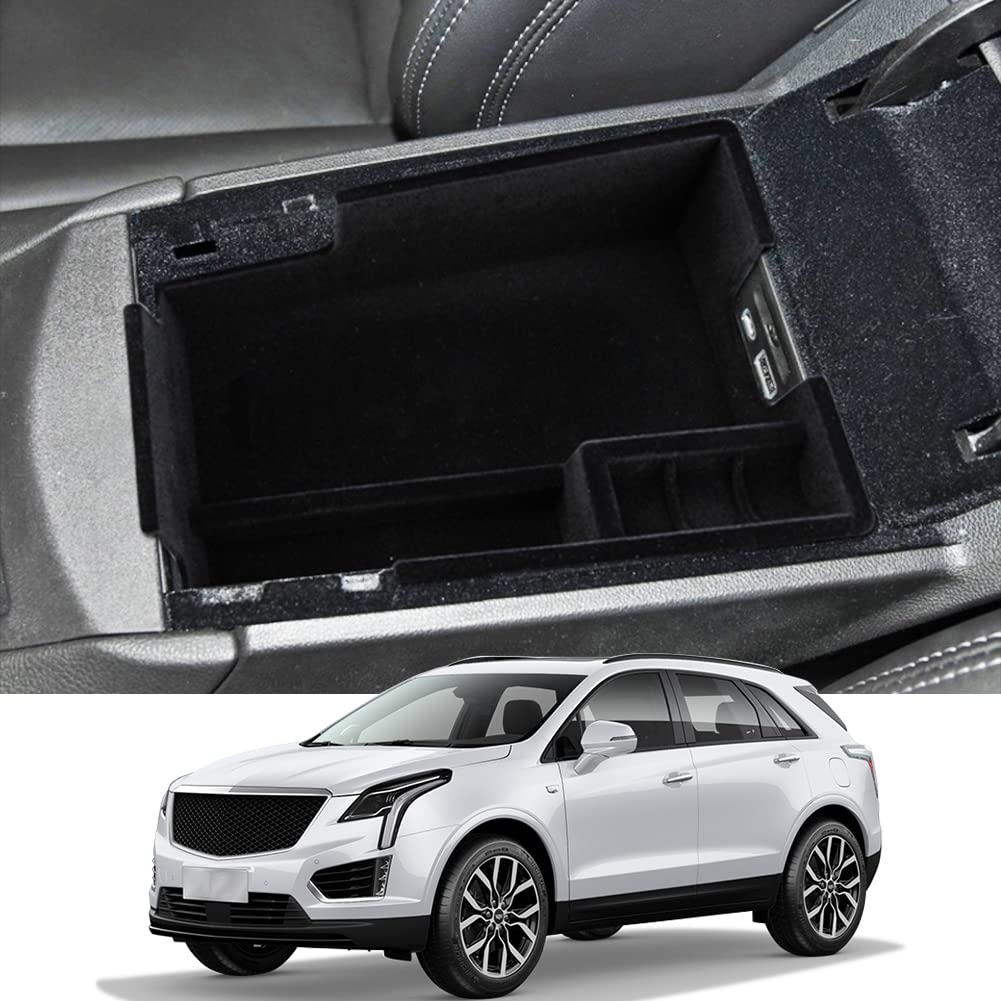 Yboueo Center Console Organizer Armrest Storage Tray Compatible With Cadillac Xt5 Accessories 2023 2022 2021 2020 Flocking Inter