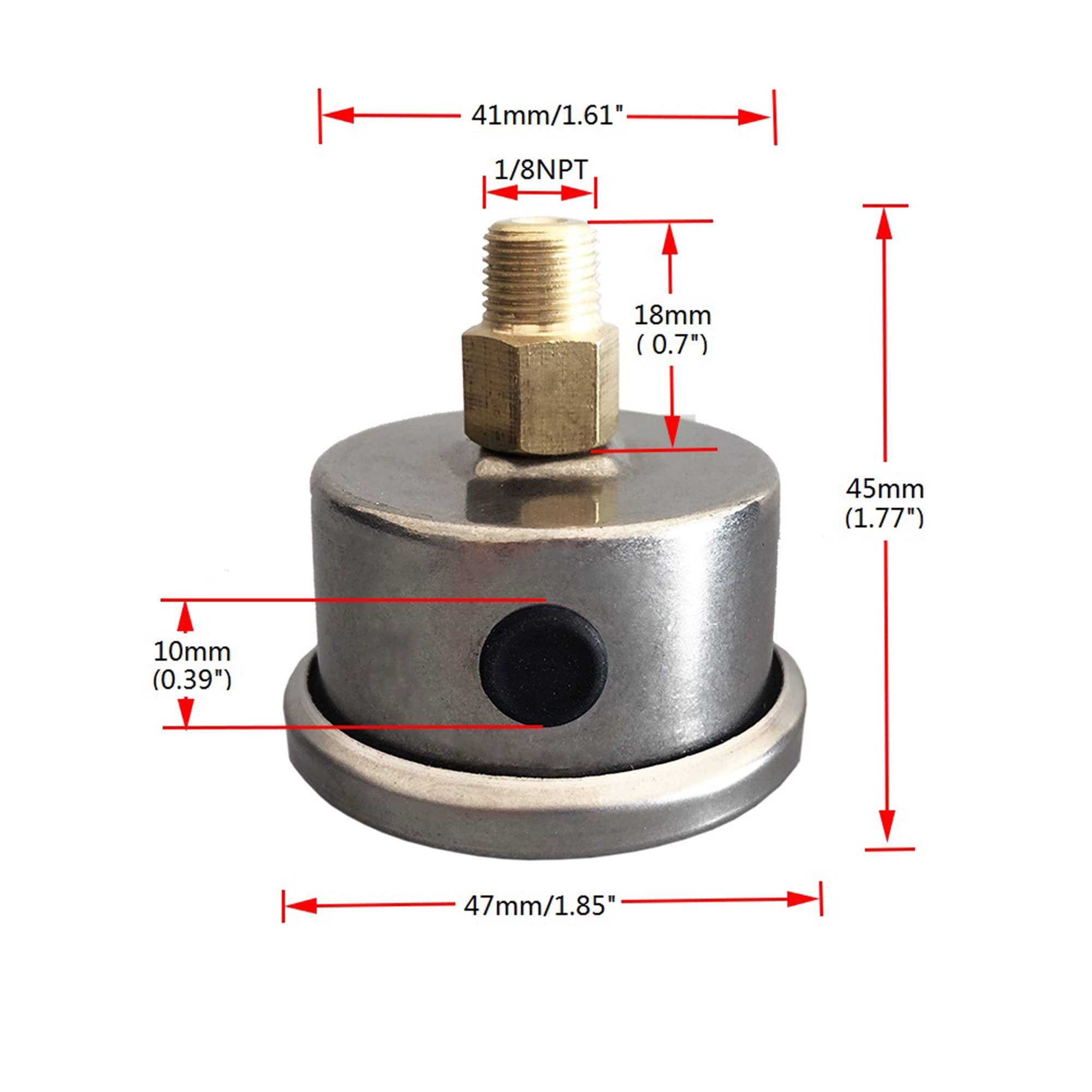 CYONRUAN Universal Fuel Pressure Gauge 0-100psi with 1/8 NPT & 6AN Adapter - Accurate Oil Pressure Measurement Tool