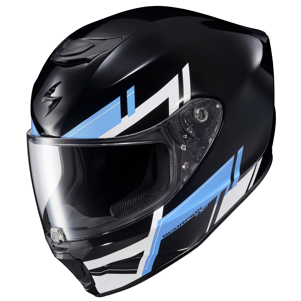 Scorpionexo R420 Full Face Adult Street Motorcycle Helmet With Bluetooth Ready Speaker Pockets Dot Snell Approved Pace (Blue - 2