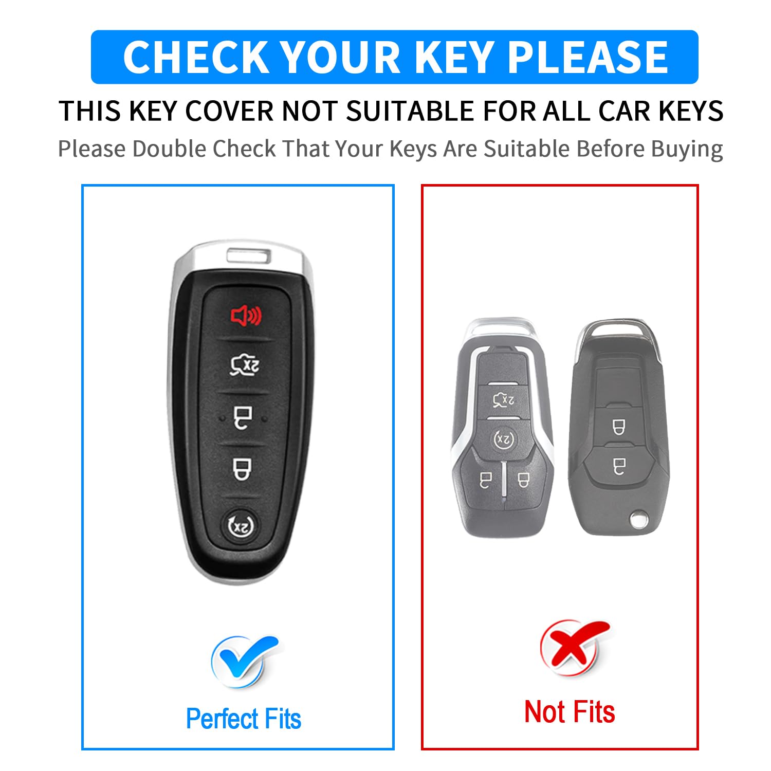 Qbuc For Ford Key Fob Cover,Tpu Car Key Case Protector With Keychain Compatible With Ford C-Max Edge Escape Expedition Explorer