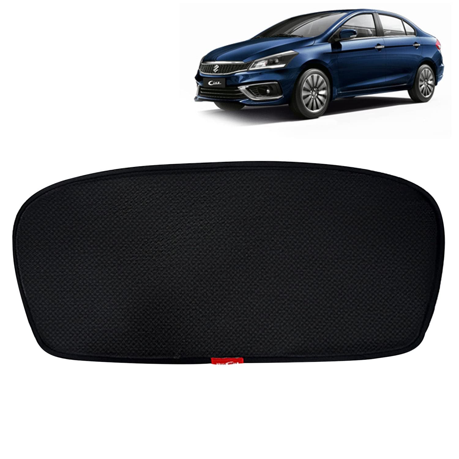 Kingsway Cotton Ciaz Car Sun Shade Rear Windshield Non Magnetic Fix Type Curtain for 2018 Onwards Model, Compatible with Maruti 