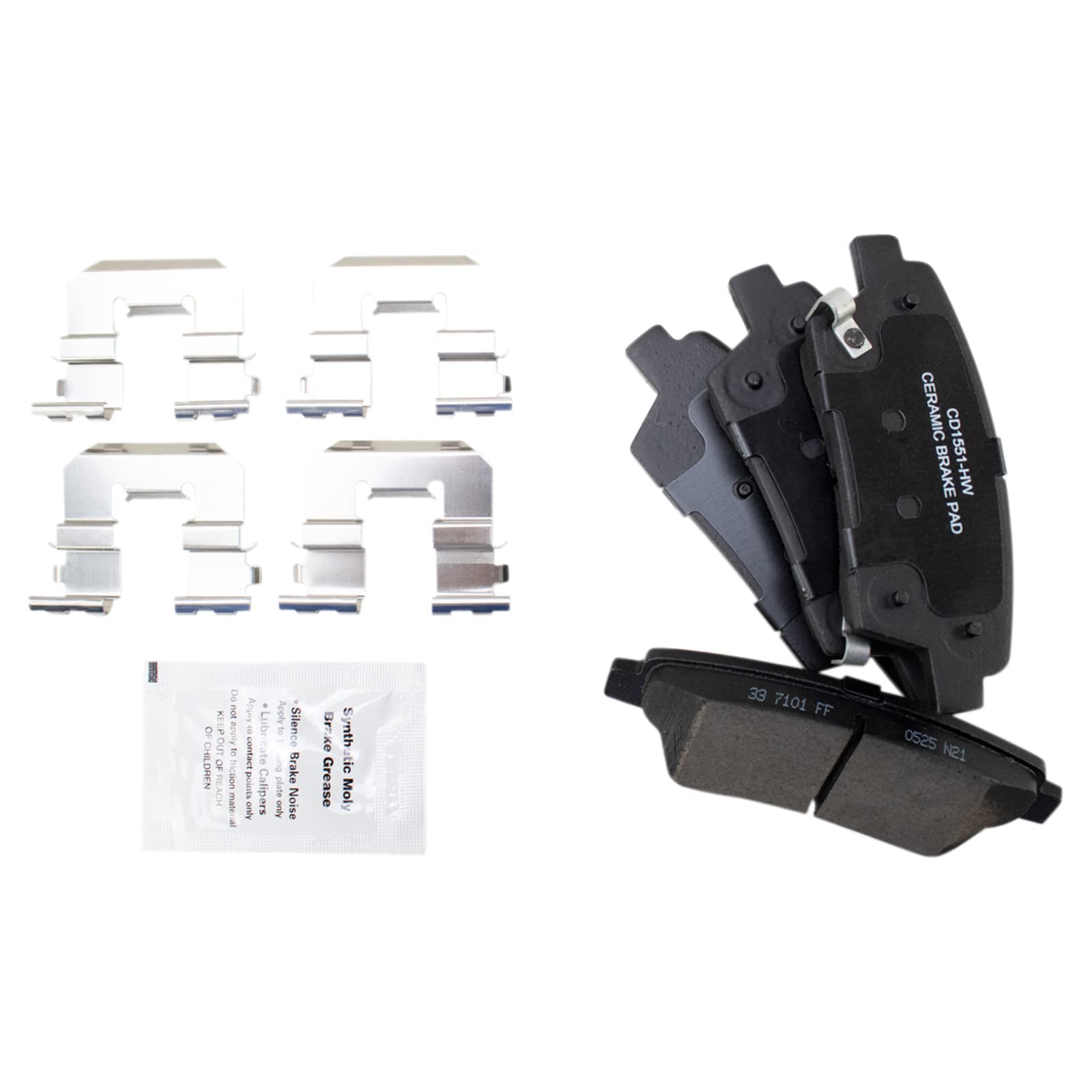 Trq Rear Brake Pad & Rotor Kit Brake Pads Brake Rotor Parking Brake Shoe Set Ceramic Compatible With 2010-2014 Hyundai Genesis