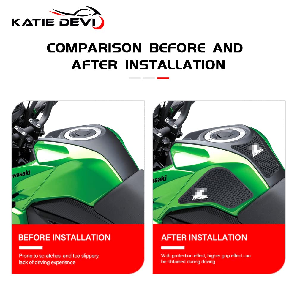 Motorcycle For Kawasaki Z125 Pro Z125Pro 2016-2021 2022 2023 Non-Slip Side Fuel Tank Pad Stickers Waterproof Rubber Sticker Fit