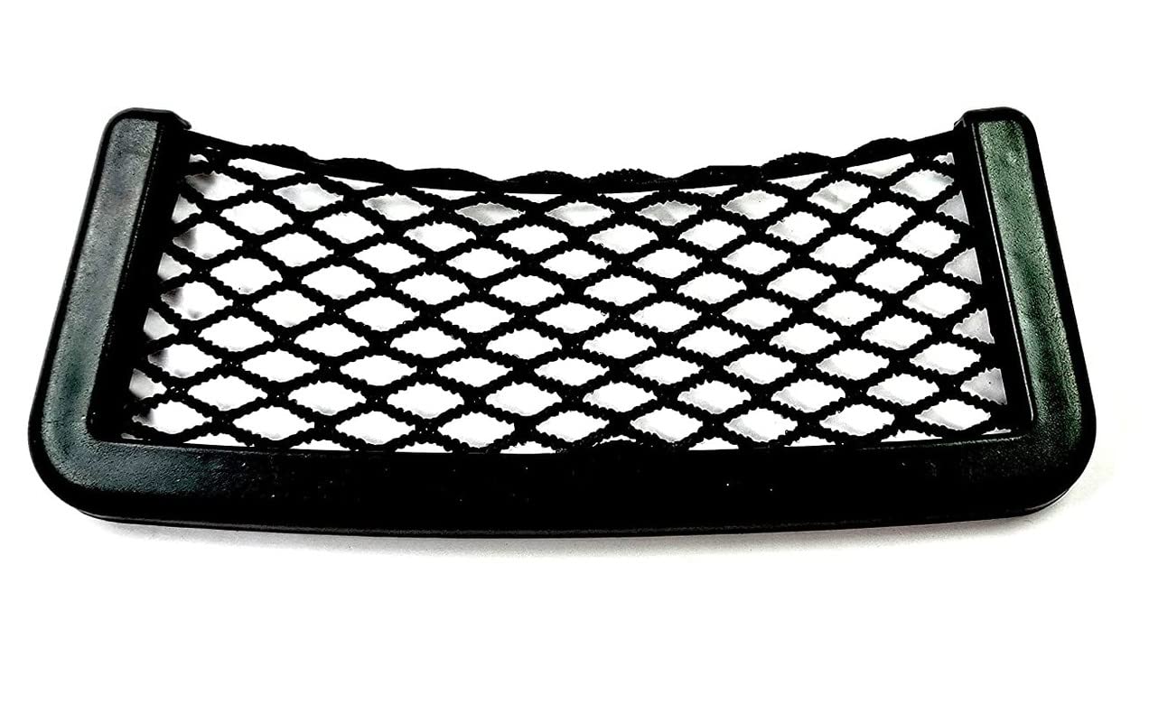 Autonest Black Car Cargo Net, Side Back Storage Net Bag, Phone Holder Pocket Organizer String Bag Mobile Stand, Compatible With 
