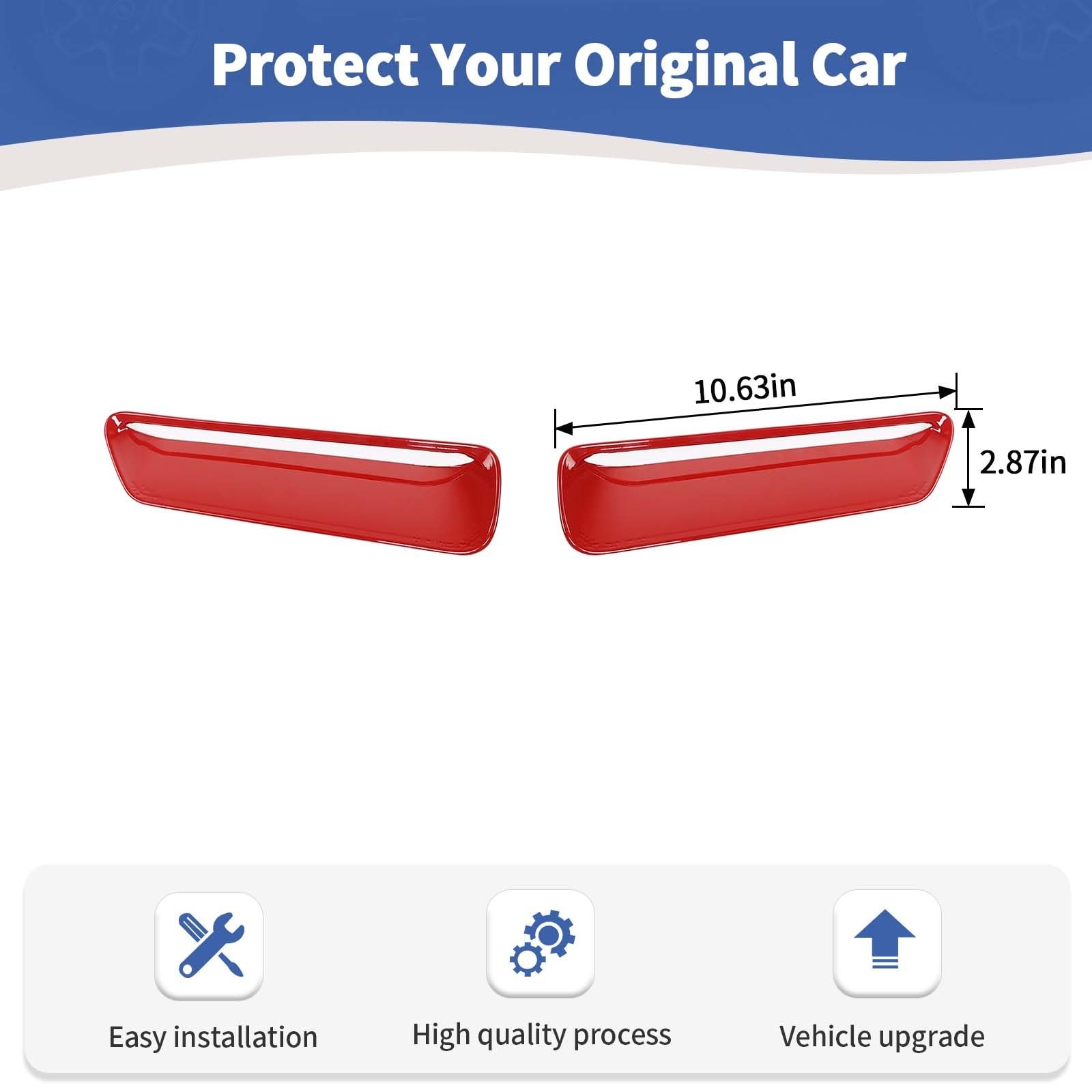Rt-Tcz For Challenger Hood Vents Cover Trim Red For Dodge Challenger 2015 2016 2017 2018 2019 2020 2021 2022 2023 Red Exterior A