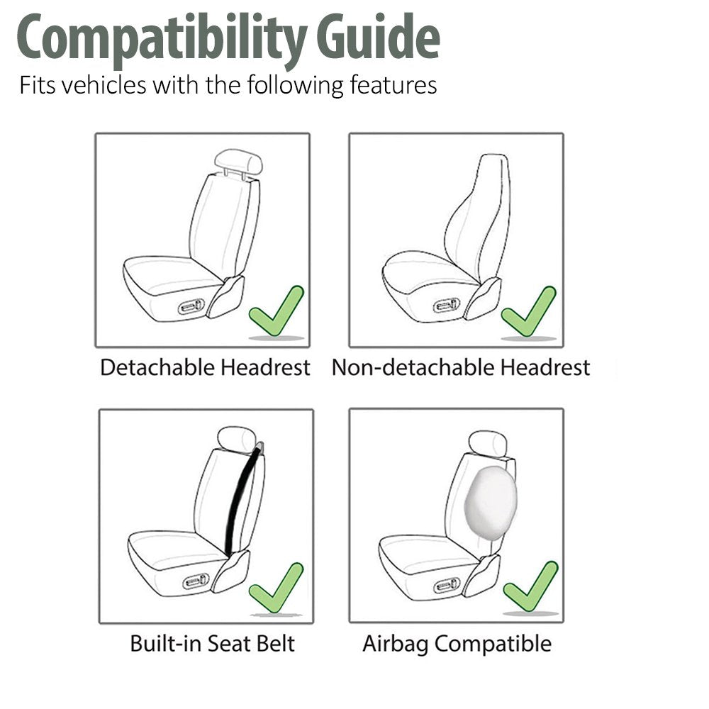 Fh Group Front Set Premium 3D Air Mesh Automotive Seat Cushion - Universal Fit, Car Seat Cushions, Airbag Compatible Car Seat Co