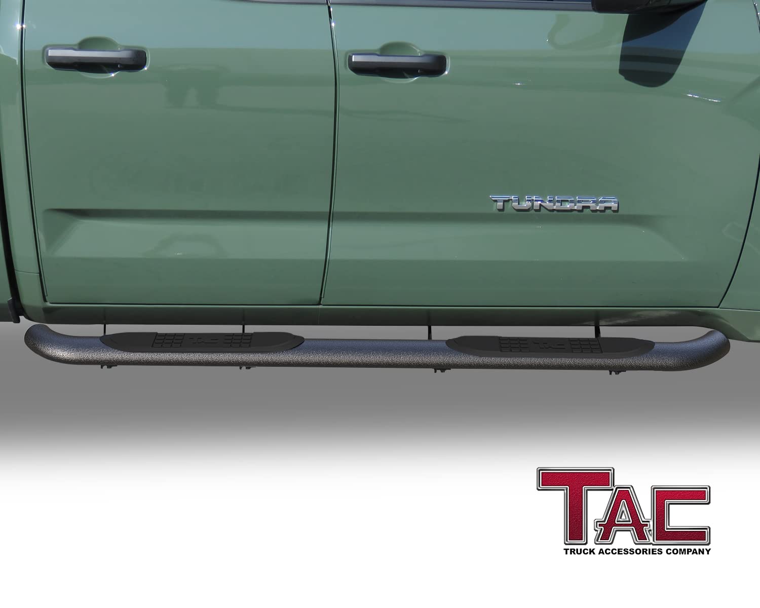 Tac Side Steps Fit 2022-2024 Toyota Tundra Double Cab Truck Pickup 3'' Heavy Texture Black Running Boards Nerf Bars Side Bars Off Road Accessories