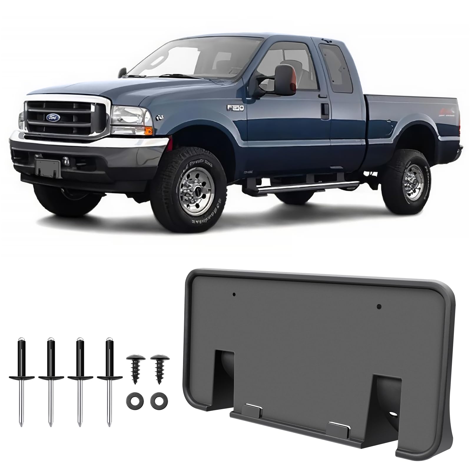 Front License Plate Frame For1999-2004 Ford F250 F350 F450 F550 Super Duty 2000-2004 Ford Excursion Licence Plate Holder Front B