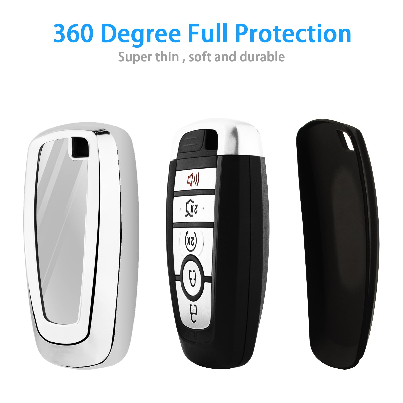 Xiyang Trade For Ford Key Fob Cover With Keychain,Key Fob Cover Case Shell For Ford Explorer Fusion Escape Edge Expedition F150