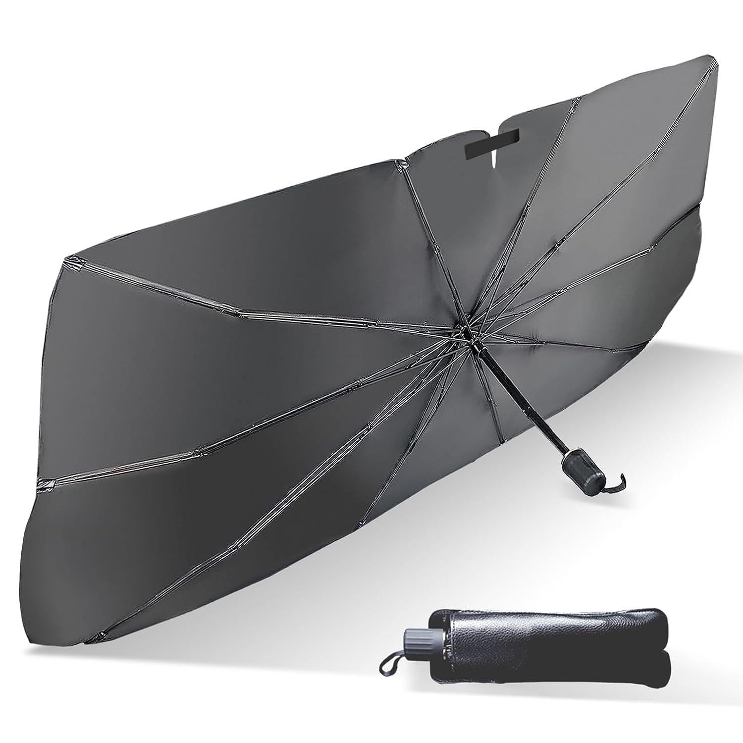 RIGJAK car Windshield Sun Shade Protector Foldable Car Shades for Windows, 3 Layers UV Block Umbrella, Car Front Window Heat In