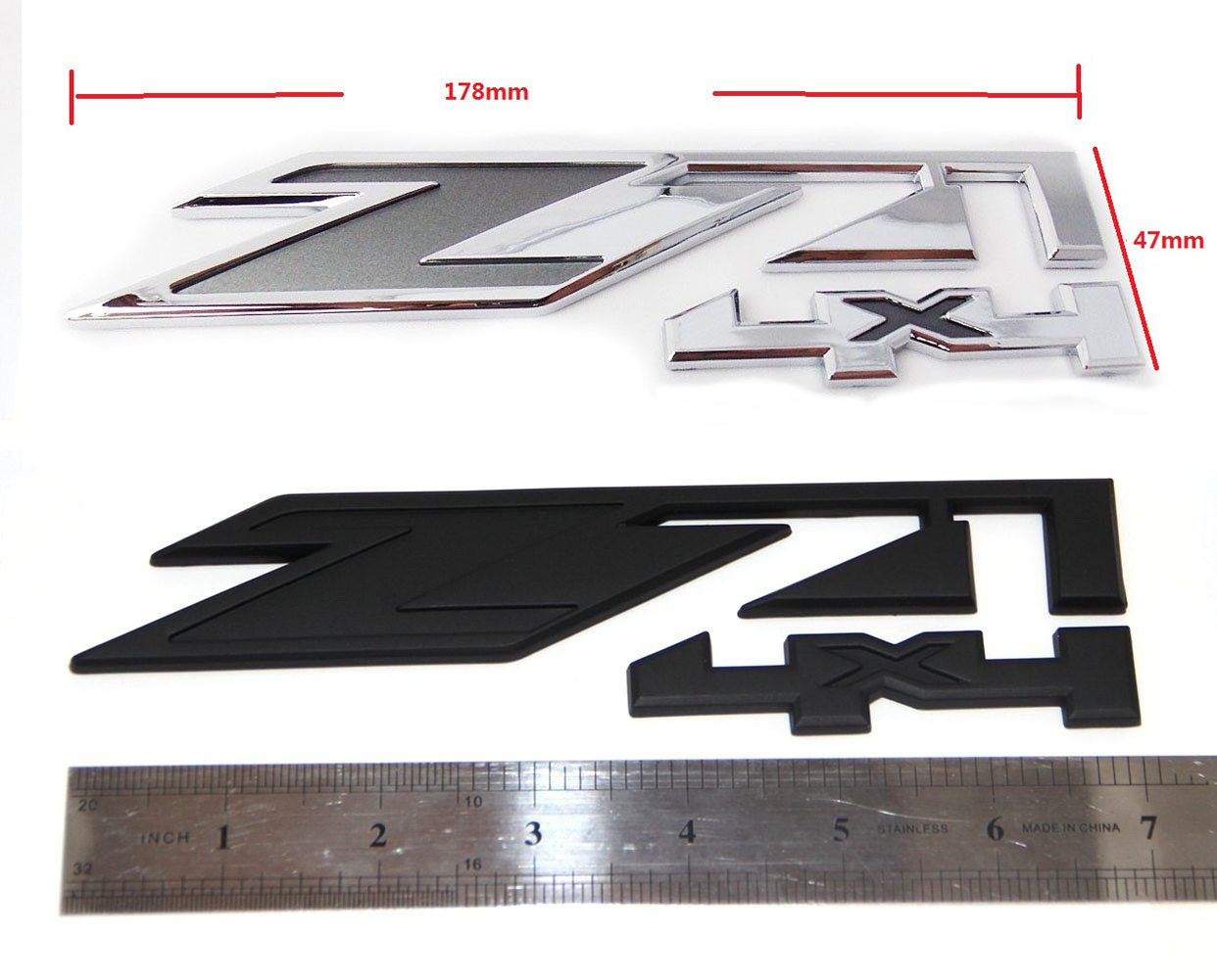 Yoaoo 2Pack Chrome Gray 4x4 Emblems for Silverado Sierra Tahoe Suburban, Model CS067-2-Z4x41, OEM Compatible