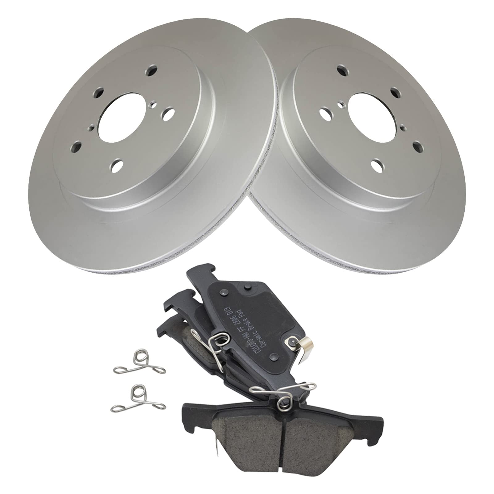Trq Rear Brake Pad & Rotor Kit Brake Pads Brake Rotor Ceramic Vented Premium G-Coated Compatible With 2015-2021 Subaru Legacy Ou