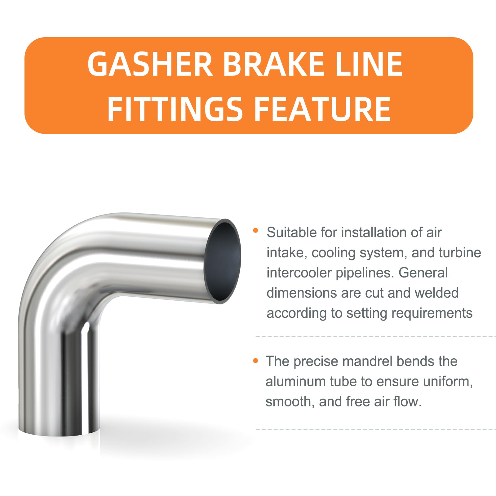 Gasher 2Pcs 90 Degree Elbow Aluminum Alloy Tube 3''Od, Leg Length 4'' (100Mm), Intercooler Pipe For Intake And Cooling Systems