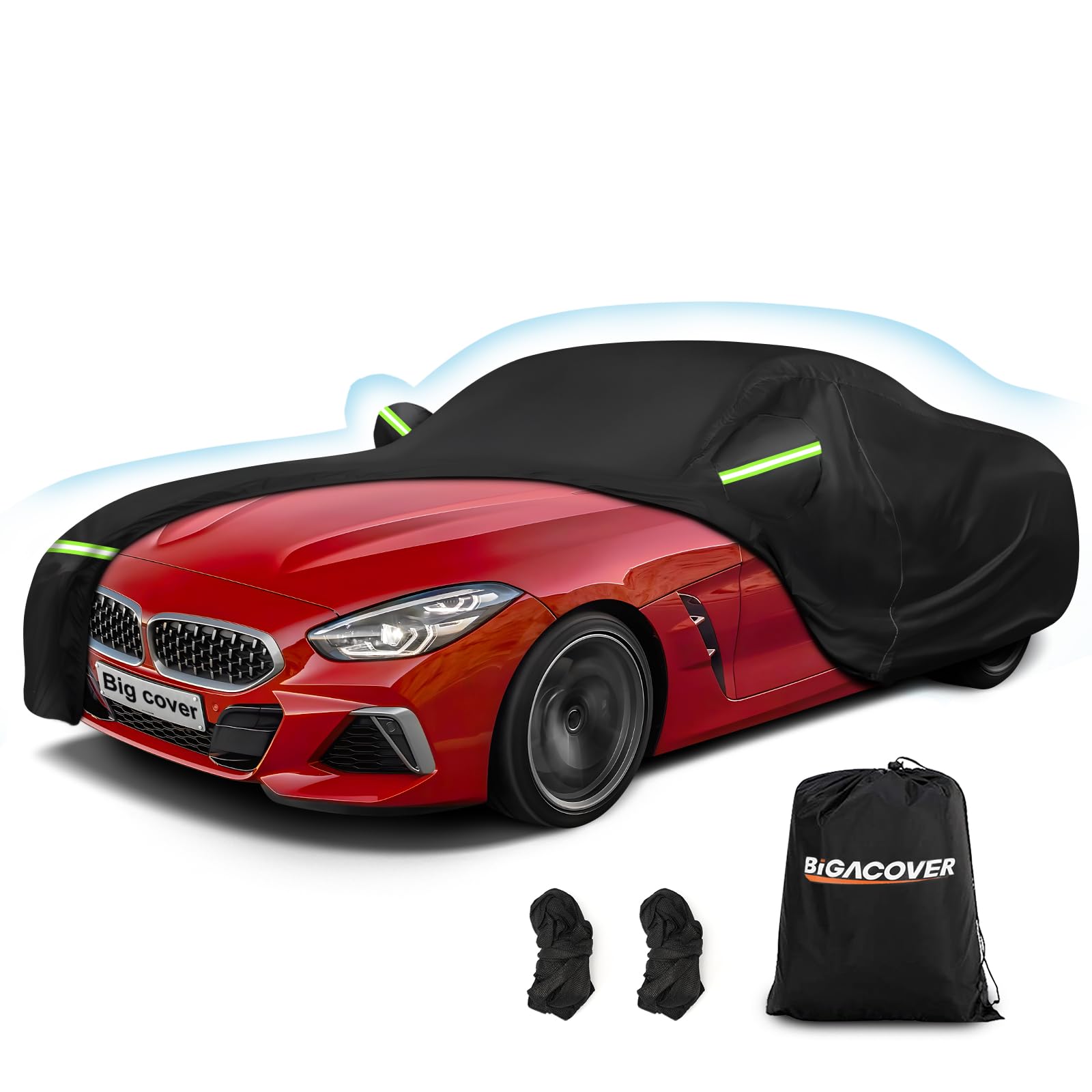 BIGACOVER Car Cover for BMW Z4 E85 E86 E89 G29 M40i, Waterproof 420D Oxford, Outdoor, Black, Heavy Duty, All Weather