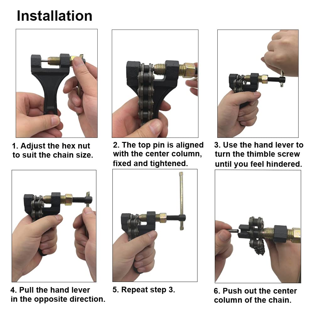 Chain Breaker Riveting Tool For Motorcycle Atv Dirt Bike Scooter Bicycle Tractor Chain Break # 420, 428, 520, 525, 528, 530