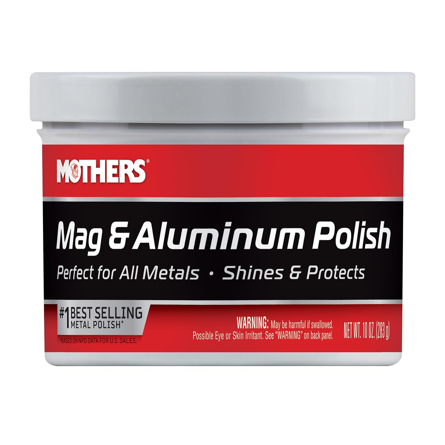 Mothers Mag & Aluminum Polish - 10 oz, Silver, Model 05101, Metal Cleaner for Shine and Protection