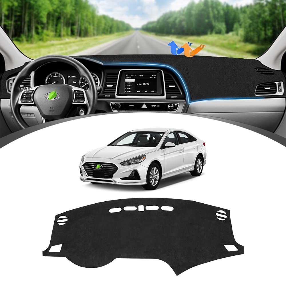 FIILINES Dash Cover for Hyundai Sonata 2015-2019, Dashboard Cover Sonata Accessories Suede Dash Cover Mat Sunshade Anti-Slip Pad