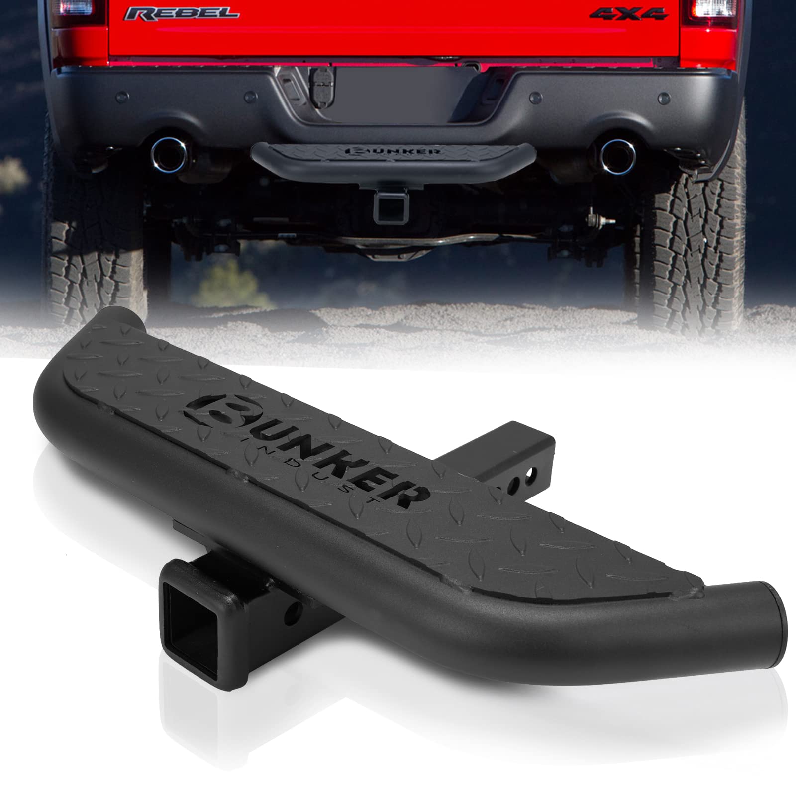 BUNKER INDUST Hitch Step with 2 Inch Hitch Receiver Compatible with Vehicles Trailer Truck Pickup,Anti Slip Hitch Mount Rear Bum