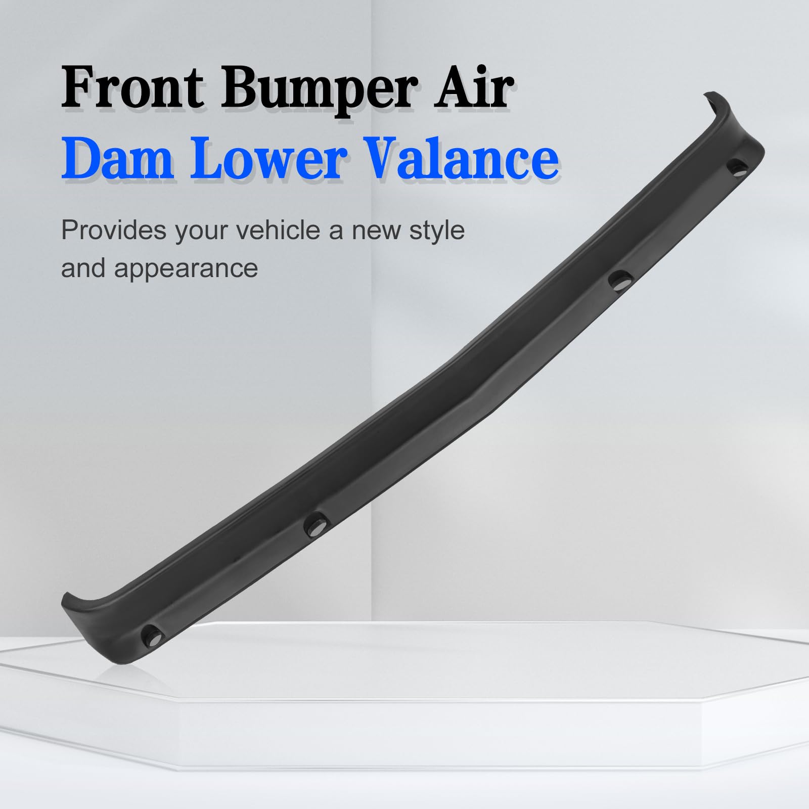 CarPartsDepot Front Bumper Air Dam Lower Valance w/o Holes for 1988-2000 Chevy C/K 1500 2500 3500 - Black, Model 350-