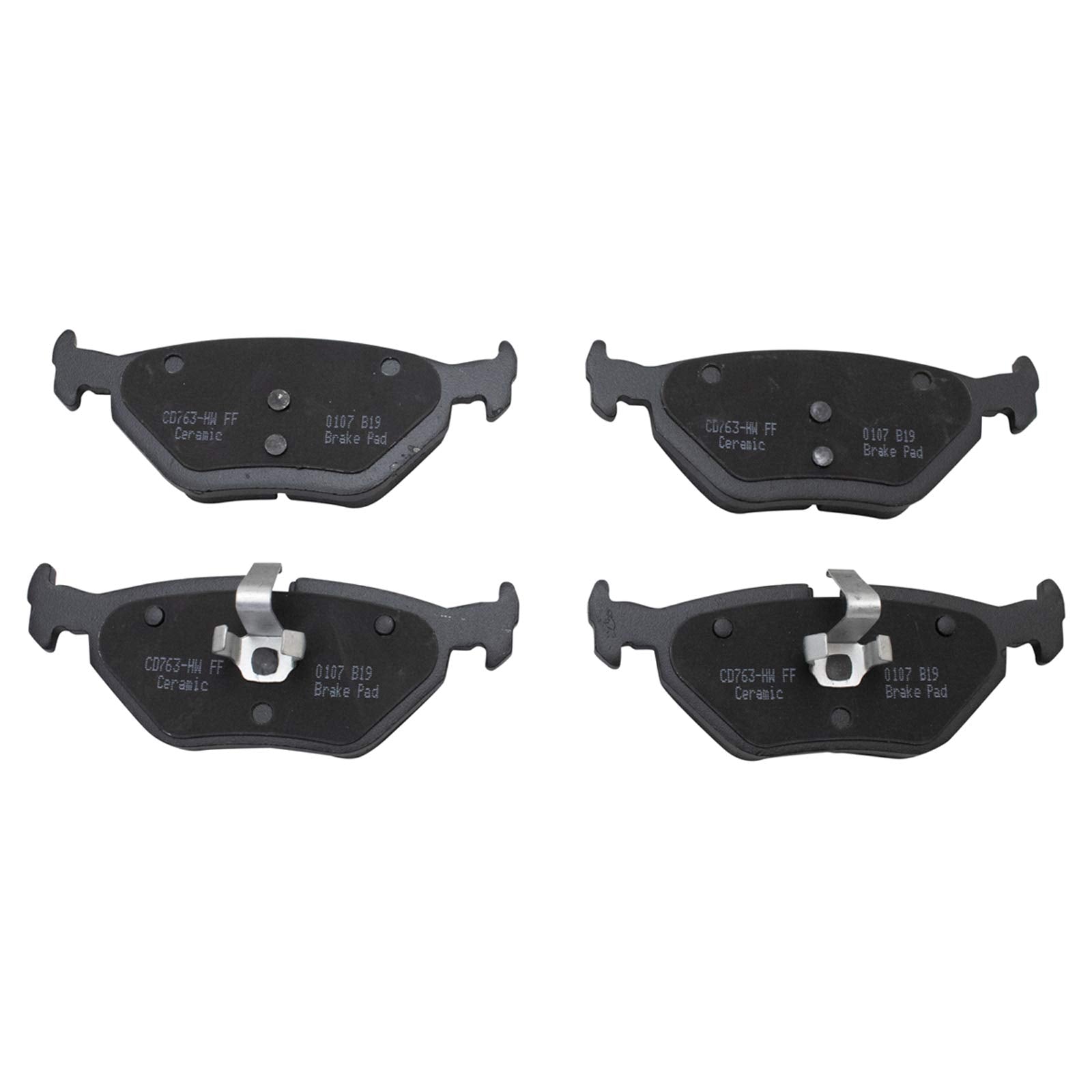TRQ Rear Brake Pads Ceramic Compatible with 1995-1999 BMW 318ti 2000 323Ci 1998-2000 323i 2001-2006 325Ci 2001-2005 325i 325xi 3