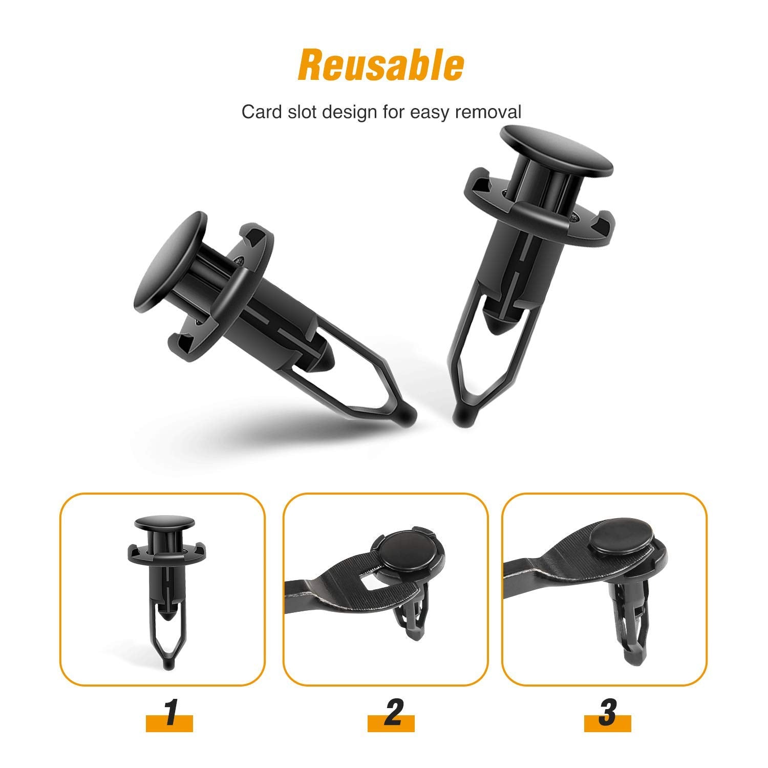GOOACC 100PCS Nylon Push-Type Automotive Clips Rivet Retainer Fender Bumper Fasteners Clips for Toyota #52161-02020 9mm,1PC Bonu