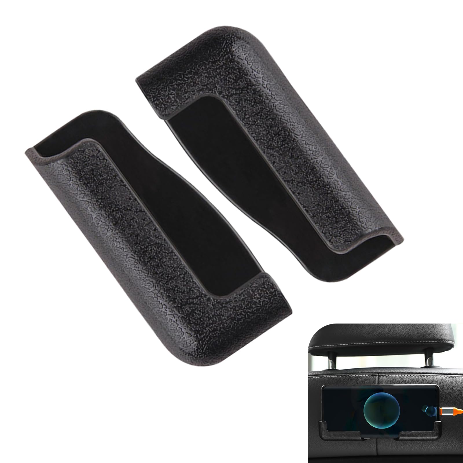 Sodcay 2 Pack Car Phone Holder, Multifunctional Dashboard Phone Holder, SelfAdhesive, Adjustable Width (Black)