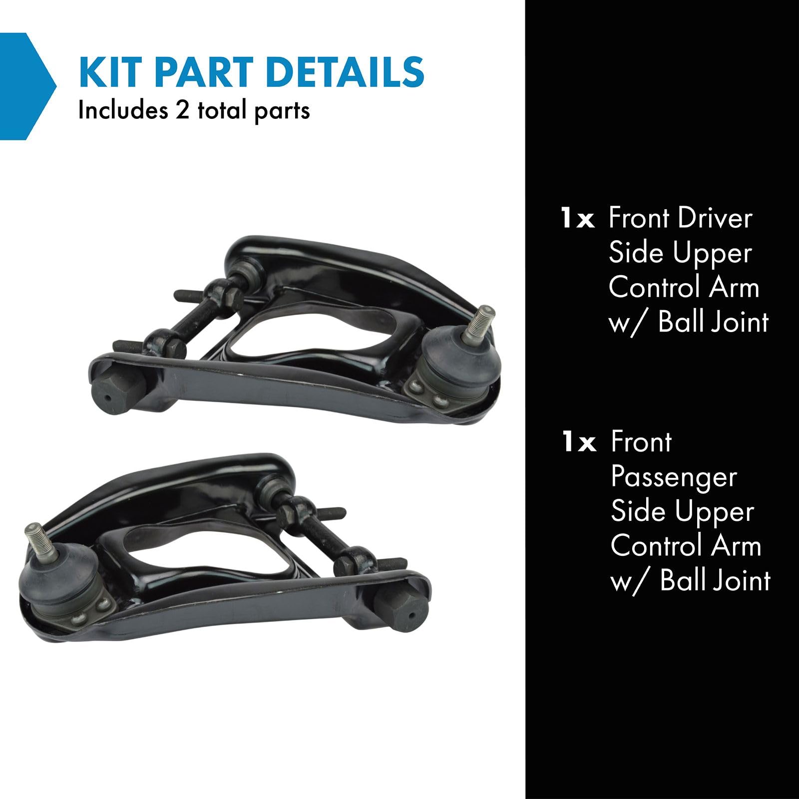 Trq Front Upper Control Arm With Ball Joint Set Compatible With 1964-1966 Ford Falcon Mustang 1964 Sprint Mercury Comet