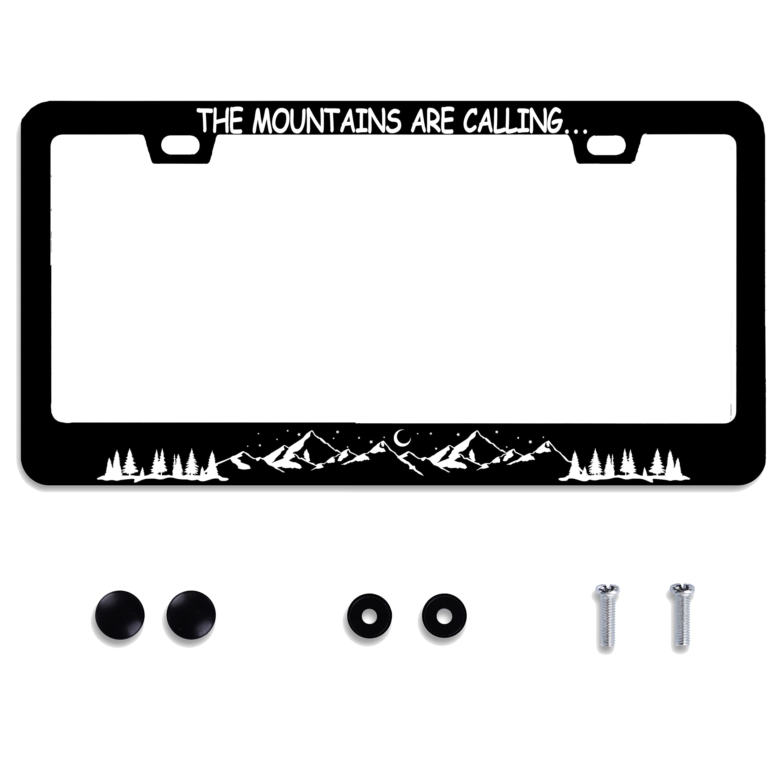 Mountains Are Calling License Plate Frame Mountains License Plate Funny Personalized For Car Accessories Stainless Steel License