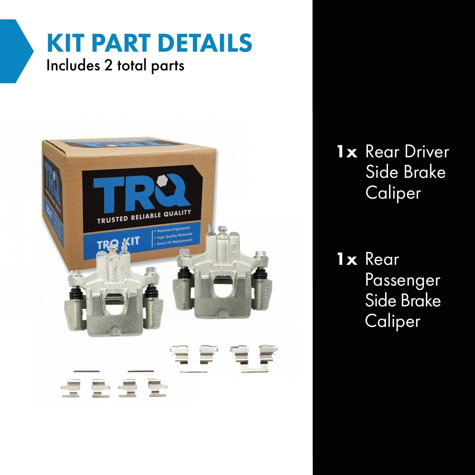Trq Rear Brake Caliper Set Compatible With 2006-2007 Toyota Avalon 2002-2006 Camry 2004-2008 Solara