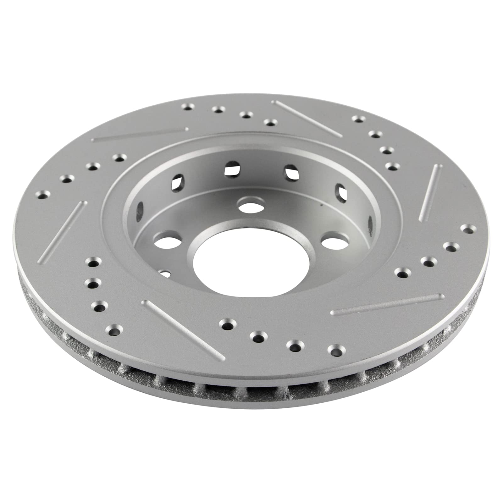 Trq Rear Performance Brake Rotors Set Premium G-Coated Cross Drilled & Slotted Compatible With 2000-2006 Audi Tt Quattro 2002-20