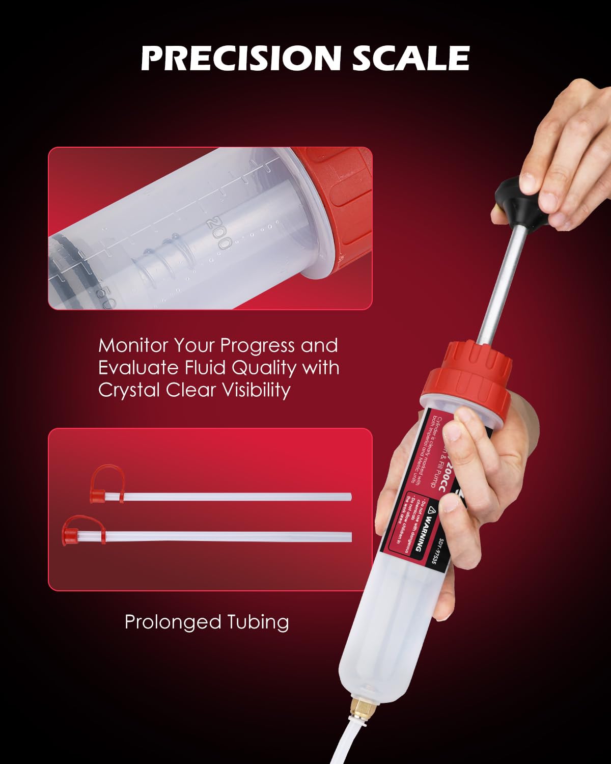Sedy Fluid Extractor - 200Cc Multi-Purpose Syringe, Oil Suction Pump, Manual Extraction And Filling Pump, Automotive Oil Syringe