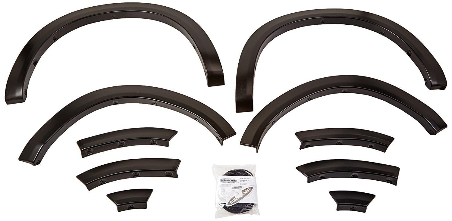Bushwacker Oe Style Factory Front & Rear Fender Flares | 4-Piece Set, Black, Smooth Finish | 50920-02 | Fits 2009-2018 Dodge Ram