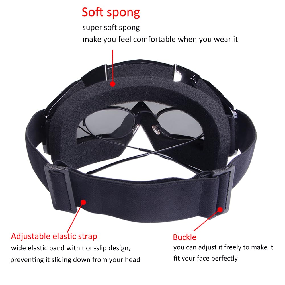 Xyop Motorcycle Goggles 2 Pack Atv Dirt Bike Motocross Goggles Mx Riding Goggels Utv Helmet Goggles Offroad Goggle Uv400 Windpro