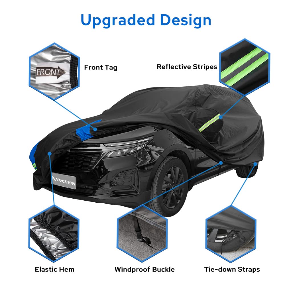 Avecrew Suv Car Cover Waterproof All Weather For Automobiles, Outdoor Heavy Duty Full Exterior Suv Covers (Length: 182 ''-191 ''