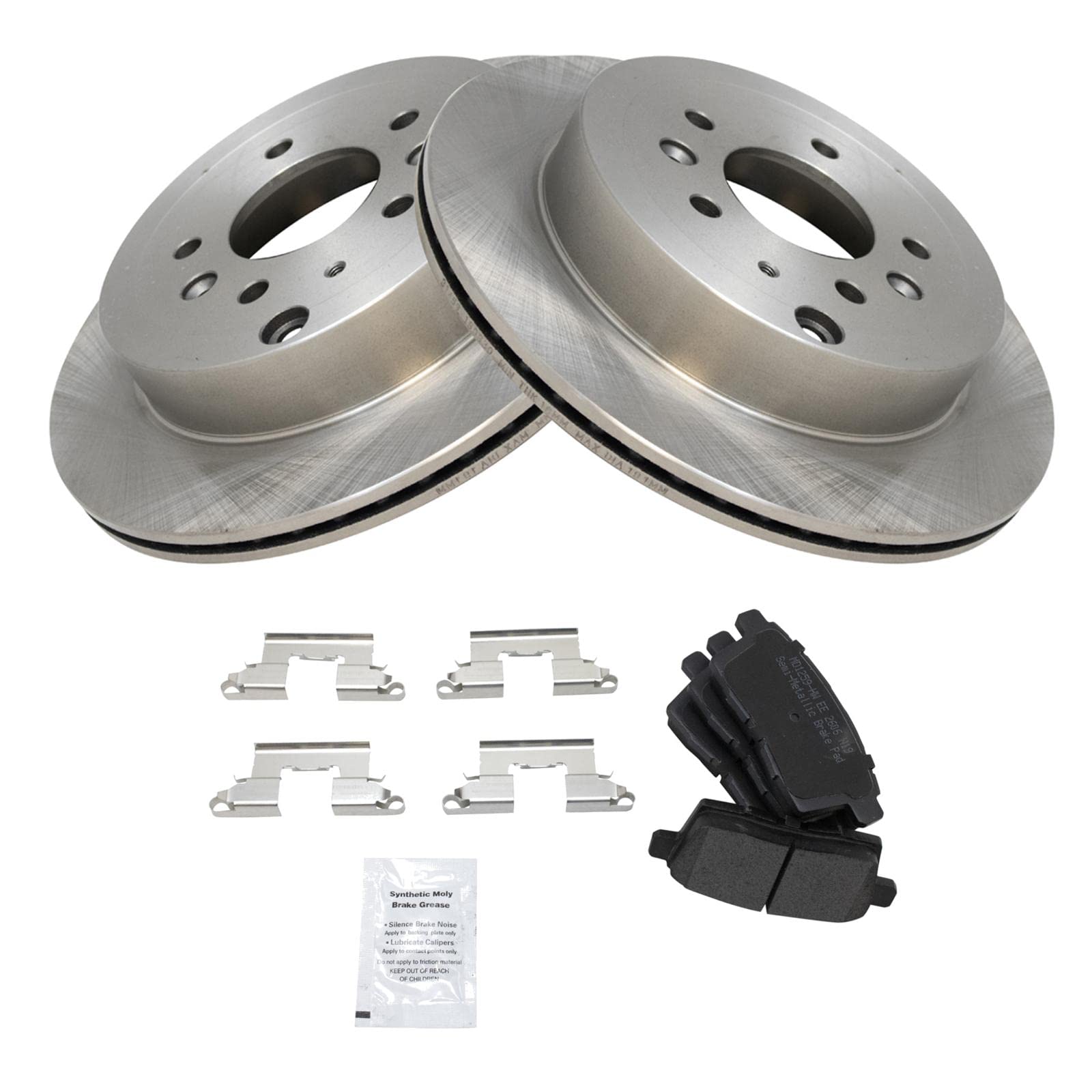 Trq Rear Brake Pad & Rotor Kit Brake Pads Brake Rotor Semi-Metallic Compatible With 2007-2012 Mazda Cx-7