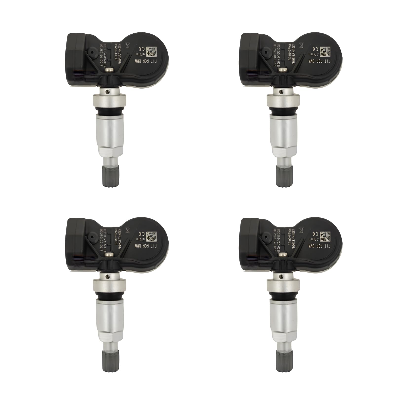 AUTO OCCASION 315/433MHZ Universal Programmed TPMS Tire Pressure Monitoring Sensors Compatible with All BMW Model 4Packs/Pcs