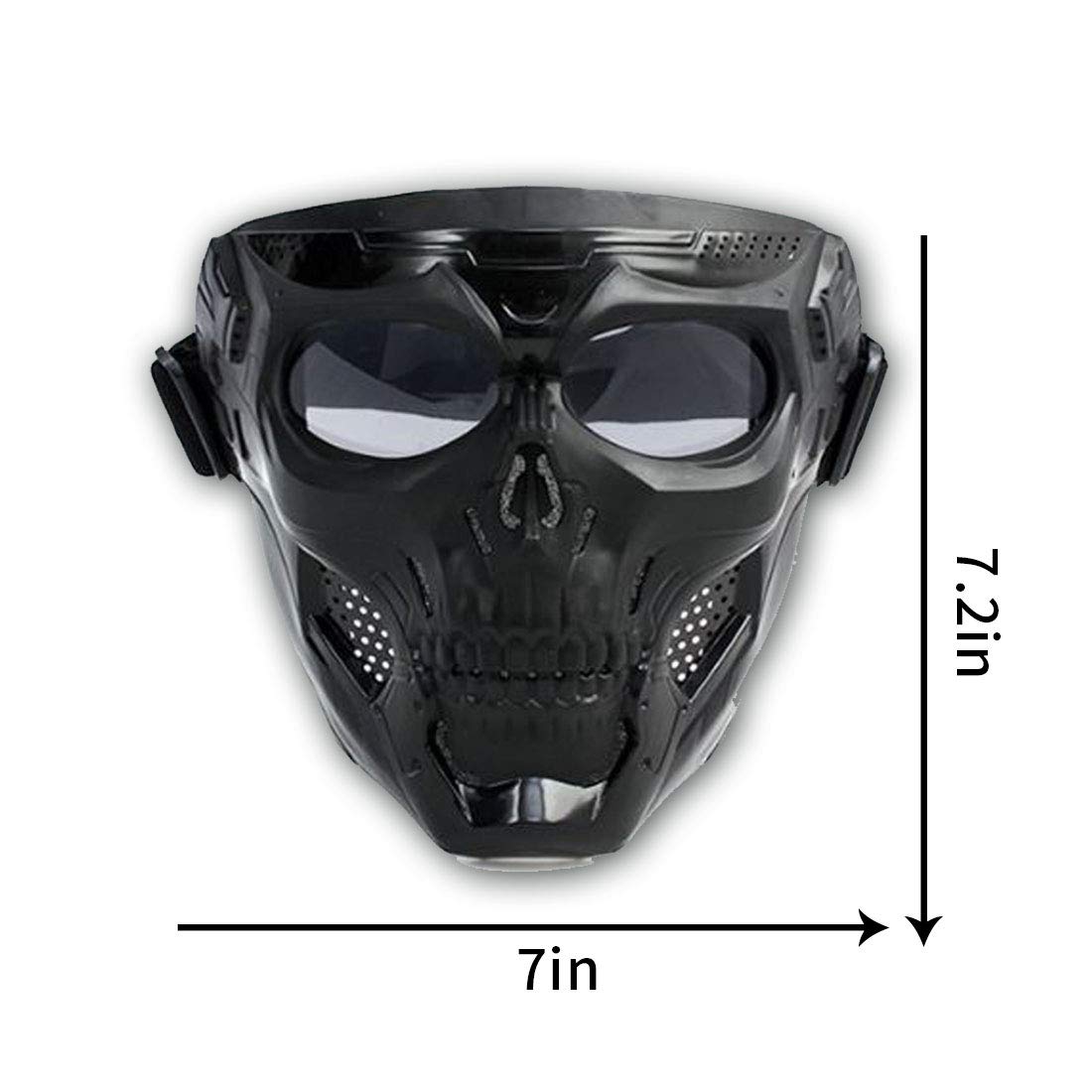Myuilor Skull Messenger Mask Goggles, Halloween Cotton, Model 1