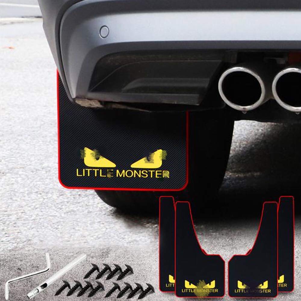 Yunm 4 Pcs Car Rubber Mudguard Mud Flaps Splash Guards Rubber Mudguard For Sports Mud Flaps Guards Splash Front And Rear Univers