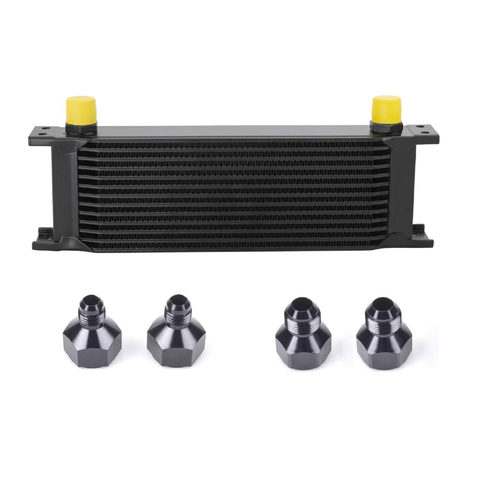 ZHSYMX 13 Row AN10-10AN Stacked Plate Oil Cooler With 6AN 8AN Adapter Universal Engine Transmission British Radiator Oil Cooler 