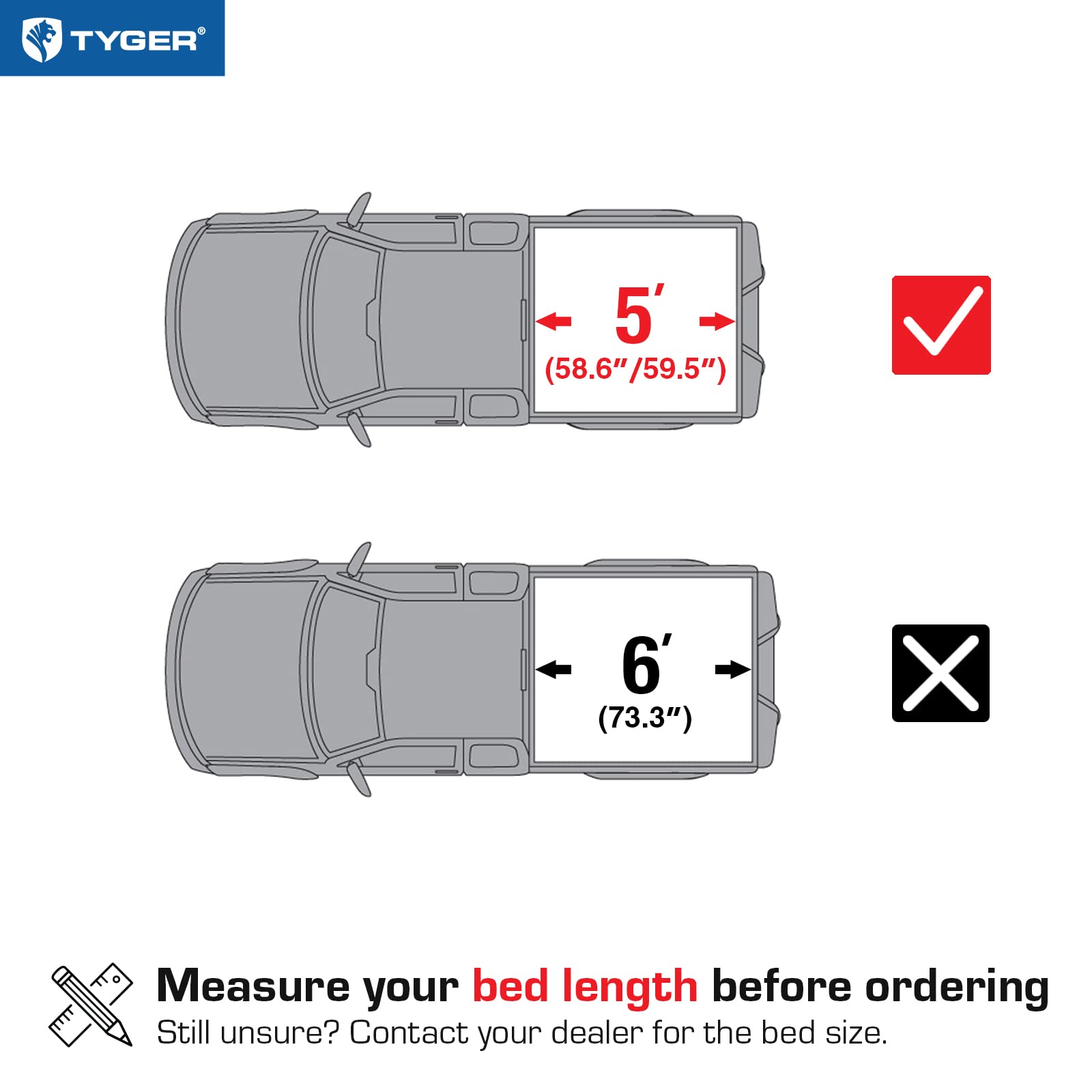 Tyger Auto T3 Soft Tri-Fold Truck Bed Tonneau Cover Compatible With 2005-2021 Nissan Frontier; 2009-2012 Suzuki Equator | 5' (59') Bed | Tg-Bc3N1028
